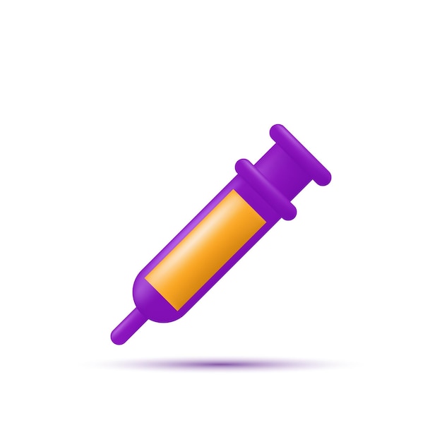 3d realistic medical injection icon vector illustration