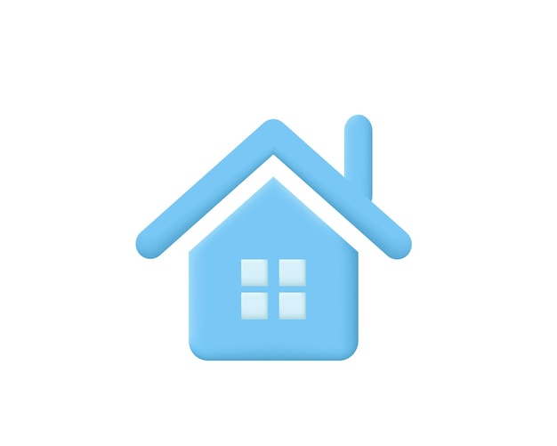 Vector 3d realistic minimal house symbol real estate mortgage