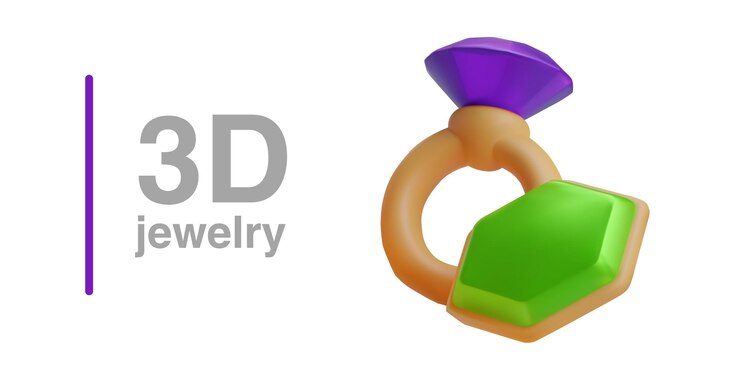 Вектор 3d-реалистическая модель магазина, продающего ювелирные изделия плакат с белым фоном и местом для текста