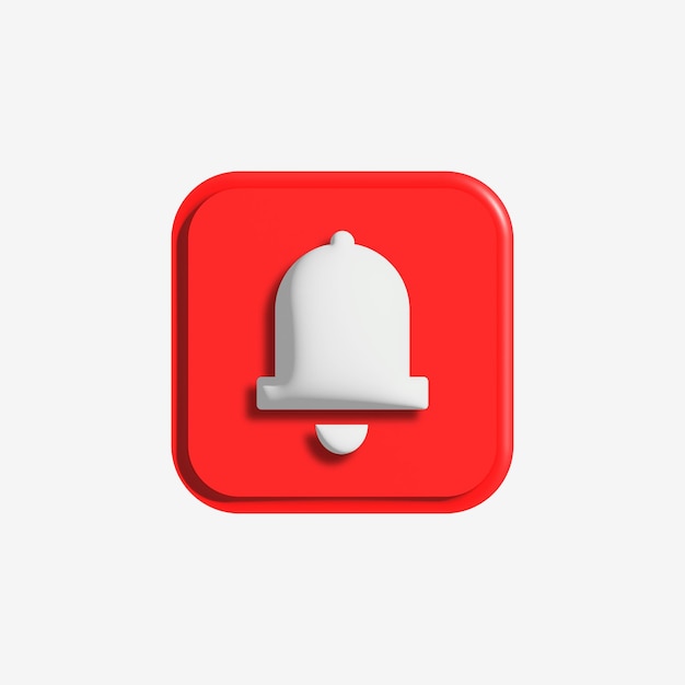 3D REALISTIC NOTIFICATION BELL ICON BUTTON