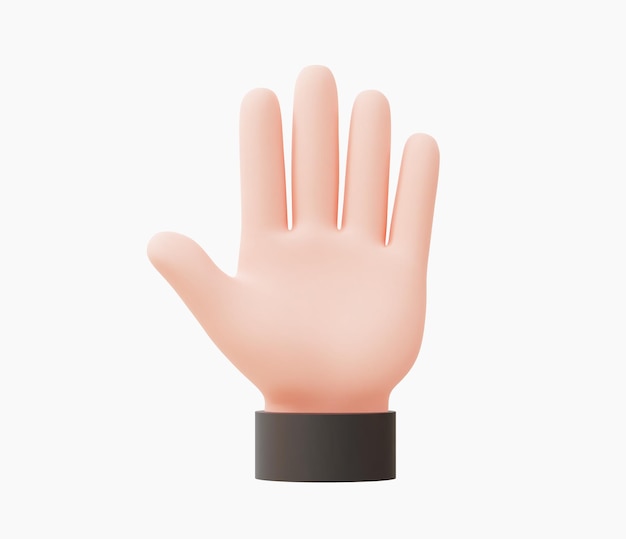 3d realistic open palm hand like stop vector illustration