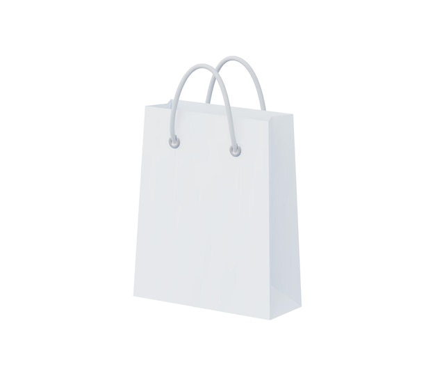 3d реалистичная бумажная сумка для покупок векторная иллюстрация