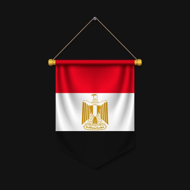 Vector 3d realistic pennant with flag