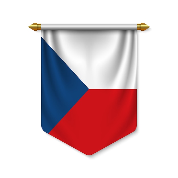 3d realistic pennant with flag