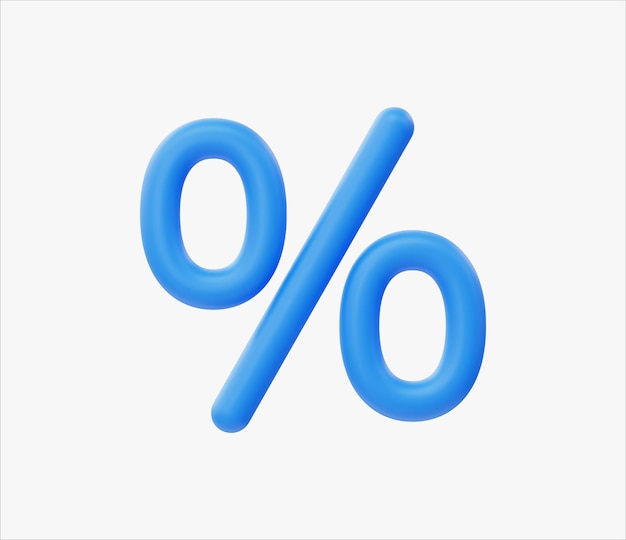3d Realistic Percentage symbol vector illustration
