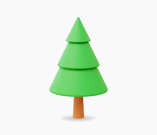 3d Realistic Pine tree Icon vector illustration