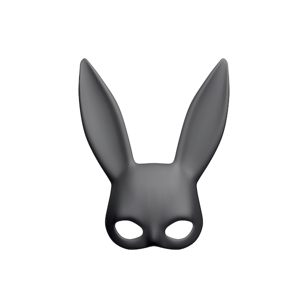 3d realistic rabbit mask isolated on white background Bdsm outfit for the relaxes sex and wellness Template for sex shop or erotic website Vector illustration