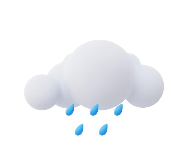 Vector 3d realistic rainy weather vector illustration