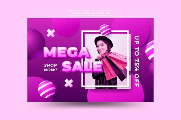 Vector 3d realistic sales background with photo