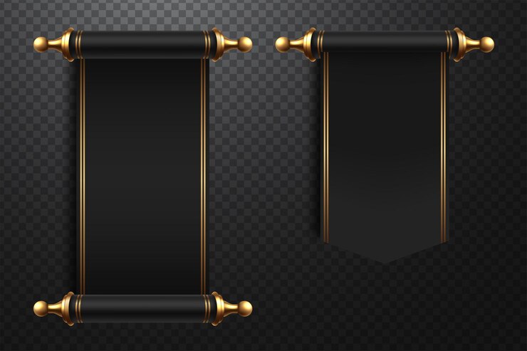 Vector 3d realistic scrolls illustration on transparent background