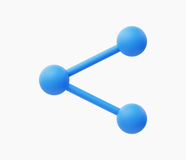 3D 현실적인 공유 아이콘 벡터 일러스트 레이 션