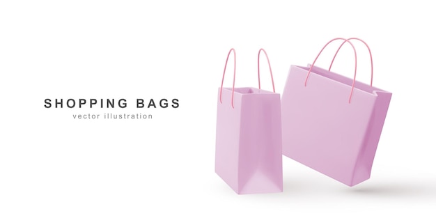 3d realistic shopping bags