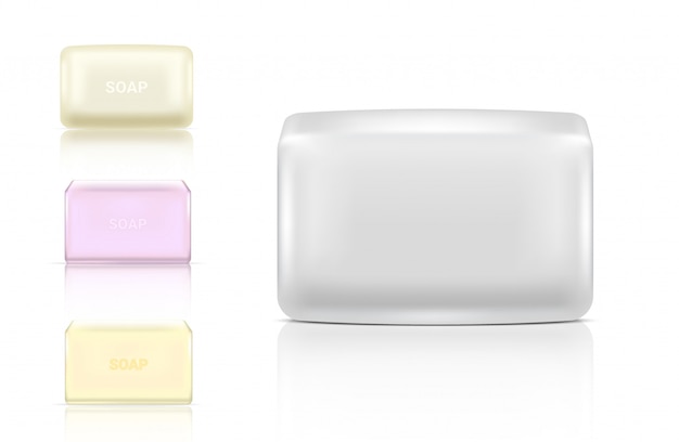 3d   realistic soap bar cosmetic packaging paper wrap or plastic pack