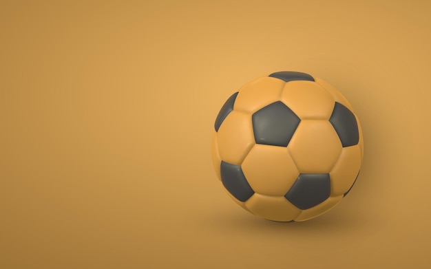 3d realistic Soccer ball Yellow black color Football ball Vector illustration