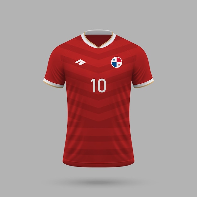 Vettore maglietta di calcio realistica 3d squadra nazionale di panama 2024