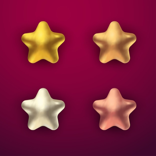 3D realistic stars collection set