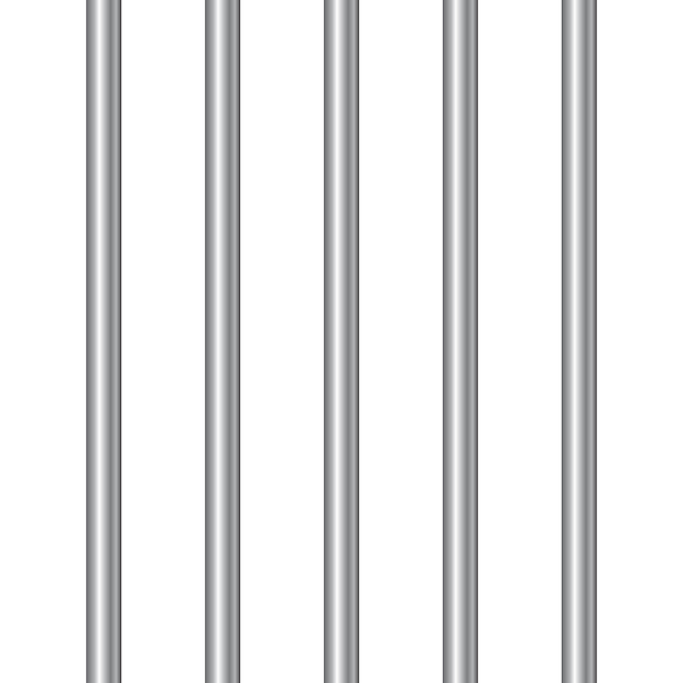 Vector 3d realistic steel prison bars.