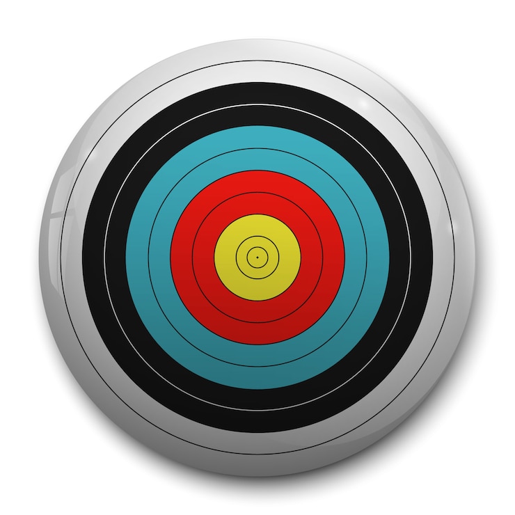 Vector 3d realistic target for archery target 
