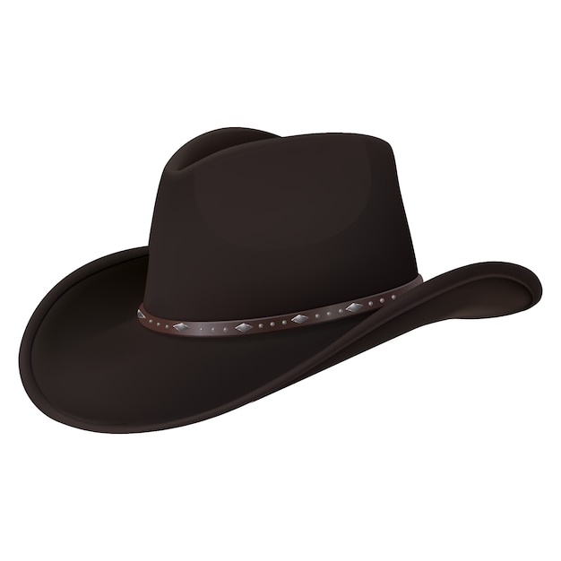 3d realistic vector cowboy hat