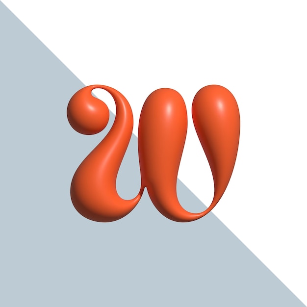 Vector 3d realistic w letter