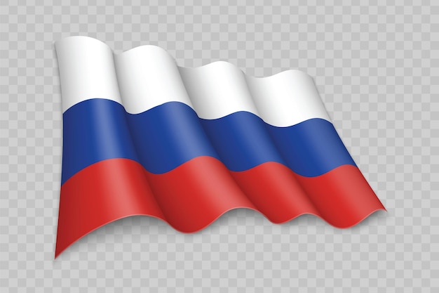 3D Realistic waving Flag of Russia