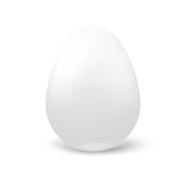 Vector 3d realistic white easter egg