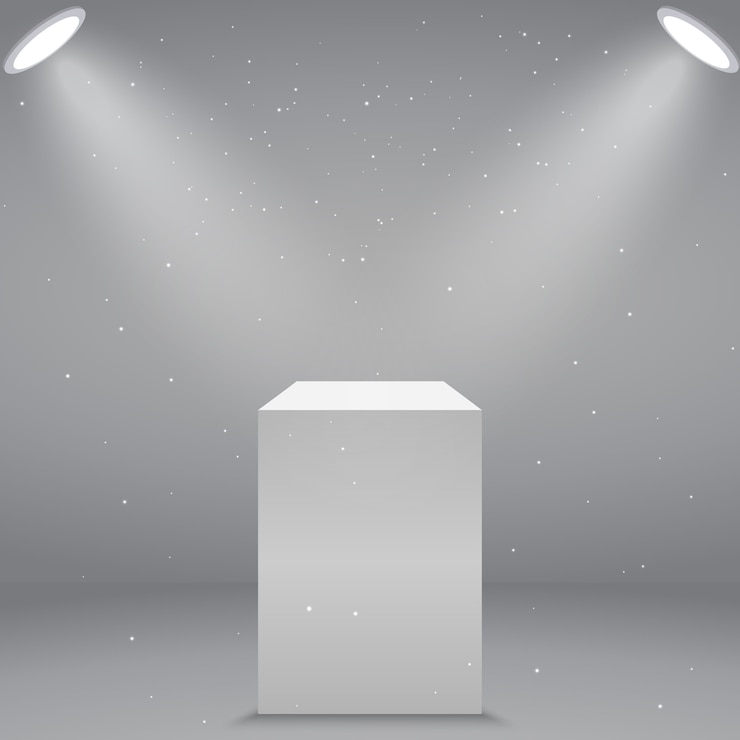 Vector 3d 현실 화이트 빈 박물관 받침대 또는 연단