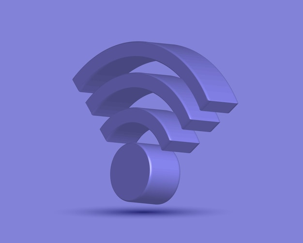 3d realistic wifi icon design concept symbol