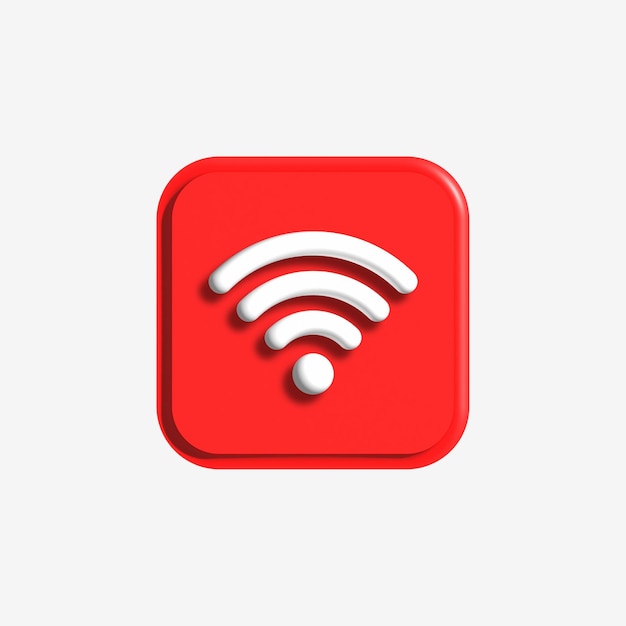 3d realistic wireless network icon button