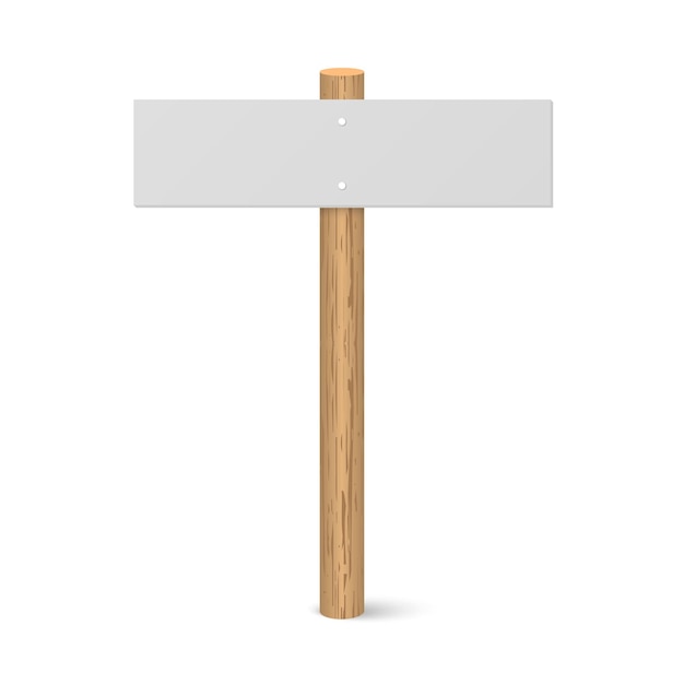 3d realistic wooden signboard blank road board