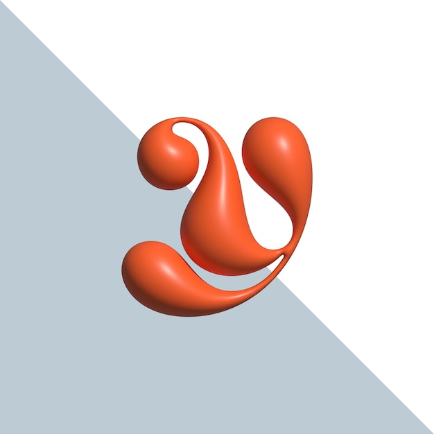 3D realistic Y letter