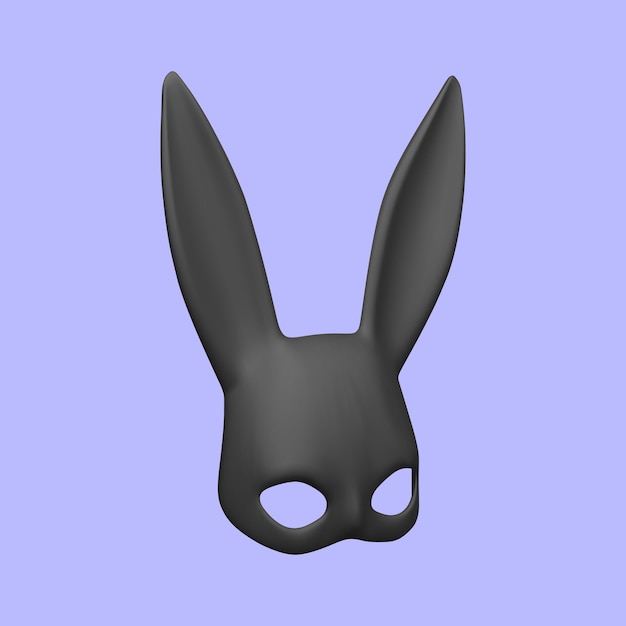 3D-realistisch konijnenmasker geïsoleerd op blauwe achtergrond Bdsm-outfit voor de ontspanning van seks en wellness Sjabloon voor seksshop of erotische website Vector illustratie
