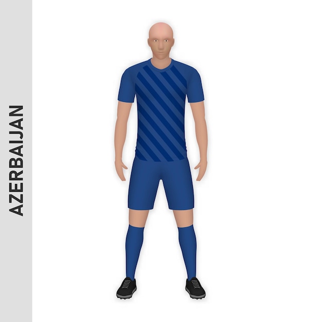 3D-realistisch voetballermodel Azerbeidzjan voetbalteamkit