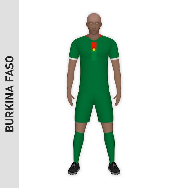 3d-realistisch voetballermodel burkina faso football team ki