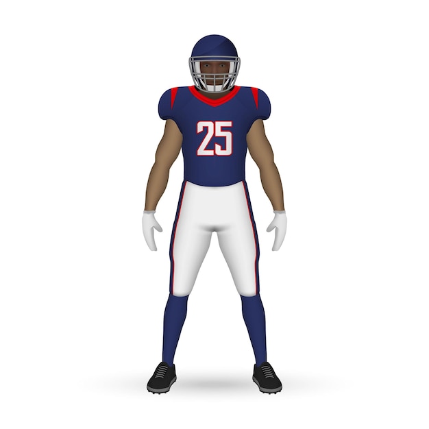 Vector 3d-realistische american football-speler