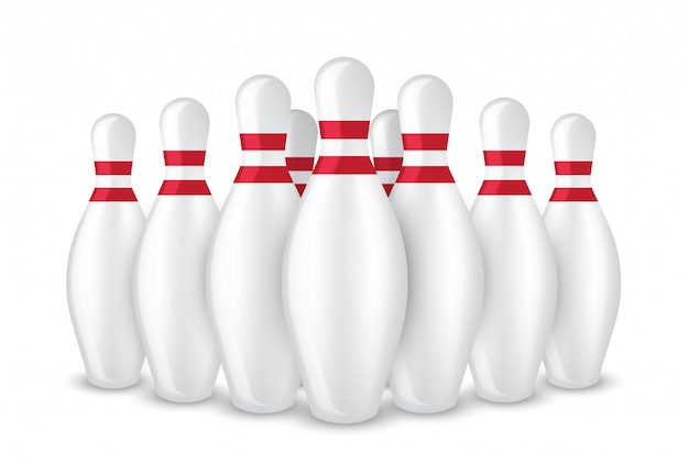 3d realistische bowling pin sport geïsoleerd