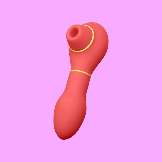 Vector 3d-realistische clitoris stimulator geïsoleerd op lichte achtergrond sekswinkel banner met seksspeeltjes voor vrouwen vector illustratie