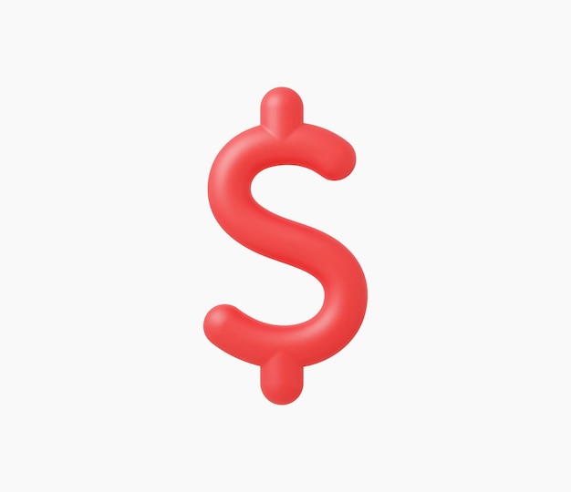 3D-realistische Dollar pictogram vectorillustratie