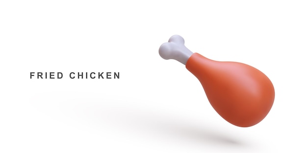 3D-realistische gebakken kippenpoot