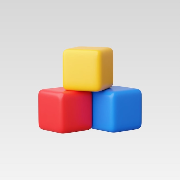 3D realistische houten bouwblokken icoon vector illustratie