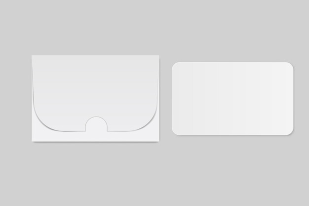 3D-realistische kaart en zakmap open pamflet tweekleppig mockup geïsoleerd op achtergrond