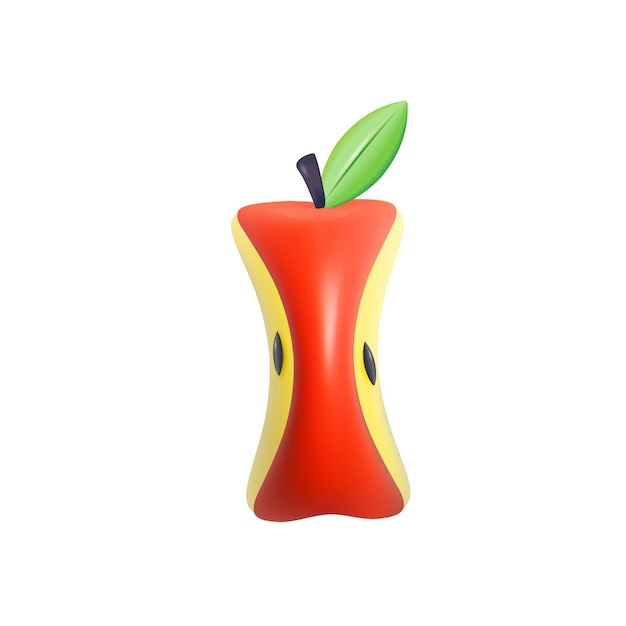 3D-realistische rode appel fruit vectorillustratie