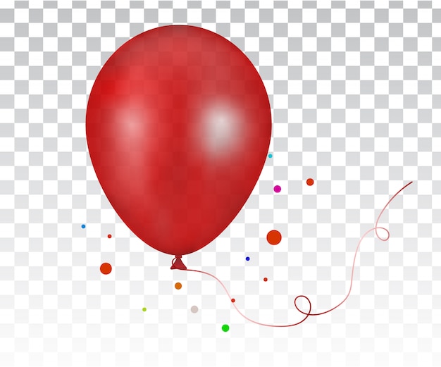 3d-realistische rode kleurrijke ballon