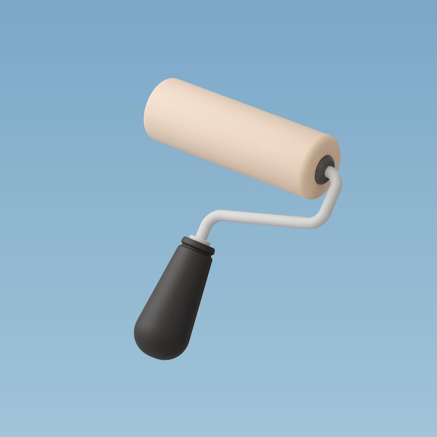 3d realistische verfrollervectorillustratie