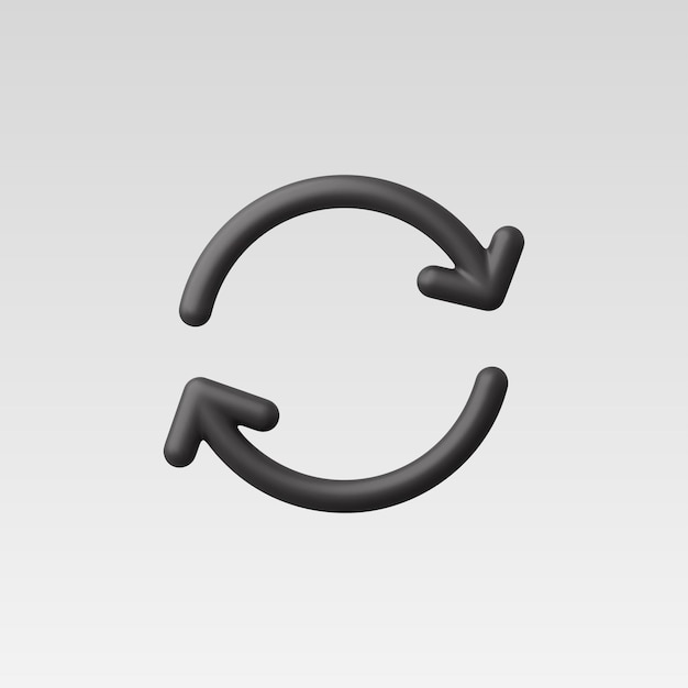 3d realistische vernieuwing of herhaling icoon vector illustratie