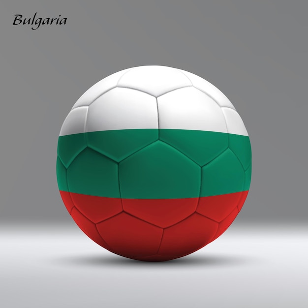 3d realistische voetbal met de vlag van Bulgarije op de achtergrond van de studio voetbalbanner sjabloon