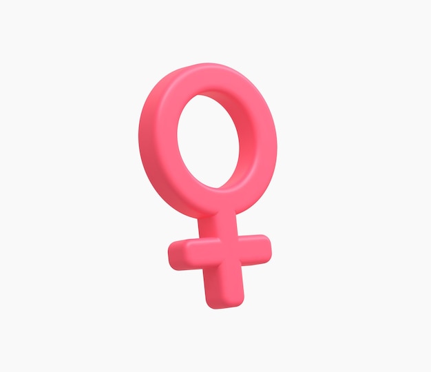 3D-realistische vrouwen geslacht pictogram vectorillustratie