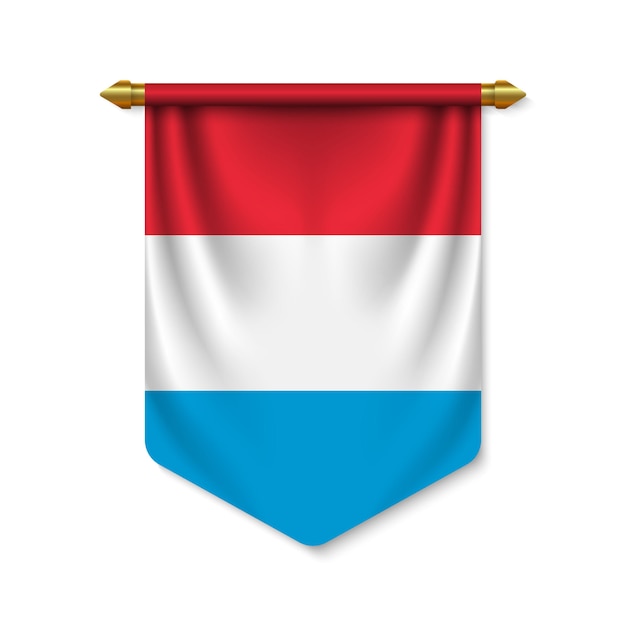 3d-realistische wimpel met vlag