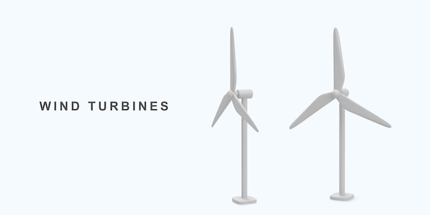 3D-realistische windturbines Groene energie Schone energie