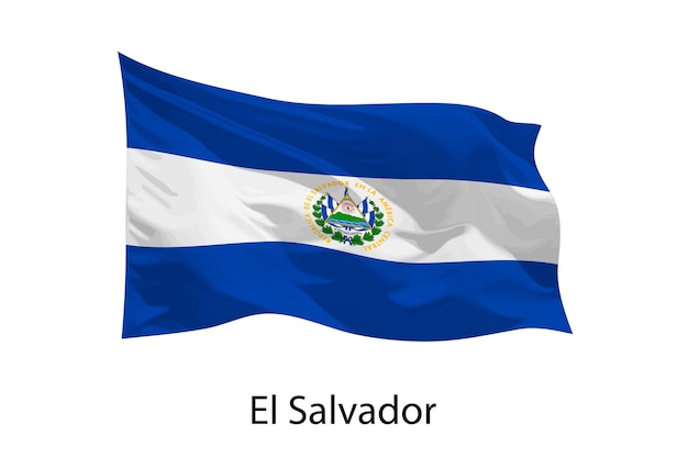 3D-realistische zwaaiende vlag van El Salvador geïsoleerd